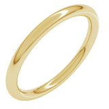 18K Yellow Gold 2 mm Comfort-Fit Full Round Band Size 6