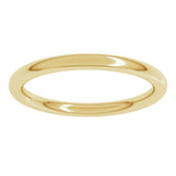 18K Yellow Gold 2 mm Comfort-Fit Full Round Band Size 6