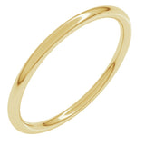 14K Yellow Gold 1.5 mm Comfort-Fit Full Round Band Size 7.5