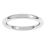 14K White Gold 2.5 mm Comfort-Fit Full Round Band Size 7.5
