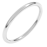 14K White Gold 1.5 mm Comfort-Fit Full Round Band Size 7