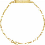 14K Yellow Gold Adjustable Figaro Adjustable Identification 6-7" Bracelet