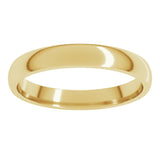 14K Yellow Gold 3 mm Lightweight Comfort-Fit Half Round Band Size 3