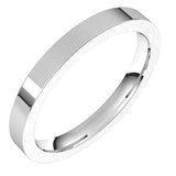 14K White Gold 2.5 mm Comfort-Fit Flat Band Size 8.5