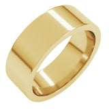 14K Yellow Gold 7 mm Comfort-Fit Flat Band Size 8.5