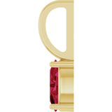 14K Yellow Gold 6x4 mm Lab-Grown Ruby Charm/Pendant
