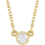 14K Yellow Gold 1/10 CT Lab-Grown Diamond Solitaire 18" Necklace