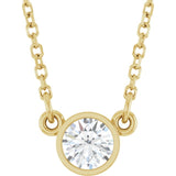 14K Yellow Gold 1/4 CT Lab-Grown Diamond Solitaire 18" Necklace