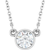 14K White Gold 1/2 CT Lab-Grown Diamond Solitaire 18" Necklace