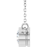 14K White Gold 1/2 CT Lab-Grown Diamond Solitaire 18" Necklace