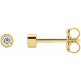 14K Yellow Gold 1/10 CTW Lab-Grown Diamond Micro Bezel-Set Earrings