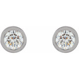 14K White Gold 1/10 CTW Lab-Grown Diamond Micro Bezel-Set Earrings