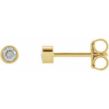 14K Yellow Gold 1/8 CTW Lab-Grown Diamond Micro Bezel-Set Earrings