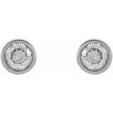 14K White Gold 1/8 CTW Lab-Grown Diamond Micro Bezel-Set Earrings