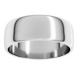 14K White Gold 7 mm Lightweight Half Round Band Size 5.5
