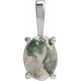 Sterling Silver Natural Moss Agate Pendant