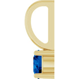 14K Yellow Gold Lab-Grown Blue Sapphire Solitaire Charm/Pendant
