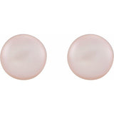 14K Yellow Gold Cultured Pink Freshwater Pearl Earrings