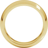 18K Yellow Gold 7 mm Comfort-Fit Half Round Band Size 9.5