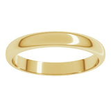 10K Yellow Gold 3 mm Half Round Band Size 11