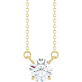 14K Yellow Gold 3/4 CT Lab-Grown Diamond Solitaire 18" Necklace