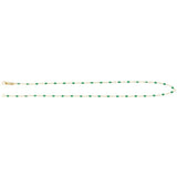 14K Yellow Gold-Filled 1.6 mm Green Enamel Bead Paperclip-Style 20" Chain