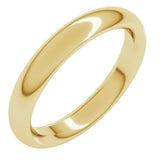 14K Yellow Gold 3.5 mm Comfort-Fit Half Round Band Size 6.5