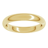 14K Yellow Gold 3.5 mm Comfort-Fit Half Round Band Size 6.5