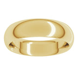14K Yellow Gold 5.5 mm Comfort-Fit Half Round Band Size 7