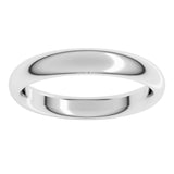 10K White Gold 3.5 mm Comfort-Fit Half Round Band Size 8.5