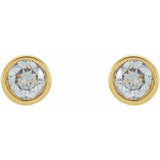14K Yellow Gold 1 CTW Lab-Grown Diamond Micro Bezel-Set Earrings