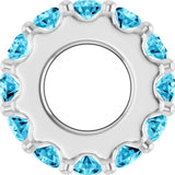 Sterling Silver Natural Aquamarine Spacer Charm/Pendant