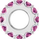 Sterling Silver Natural Pink Tourmaline Spacer Charm/Pendant
