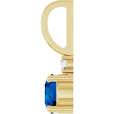 14K Yellow Gold Lab-Grown Blue Sapphire & .03 CT Natural Diamond Charm/Pendant