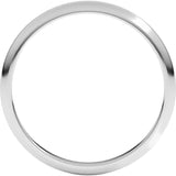 14K White Gold 2 mm Half Round Band Size 9
