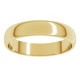 10K Yellow Gold 4 mm Lightweight Half Round Band Size 8.5