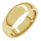 10K Yellow Gold 6 mm Comfort-Fit Half Round Band Size 11.5