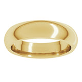 14K Yellow Gold 5 mm Comfort-Fit Half Round Band Size 10.5