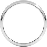 Platinum 2.5 mm Half Round Band Size 6.5