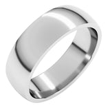 14K White Gold 6 mm Lightweight Comfort-Fit Half Round Band Size 9