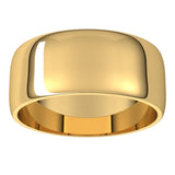 14K Yellow Gold 8 mm Lightweight Half Round Band Size 14
