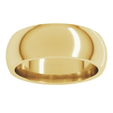 10K Yellow Gold 7 mm Comfort-Fit Half Round Band Size 10
