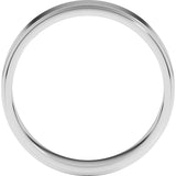 14K White Gold 5 mm Stepped-Edge Flat Band Size 9.5