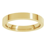 14K Yellow Gold 3 mm Comfort-Fit Flat Band Size 9