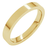 14K Yellow Gold 3 mm Comfort-Fit Flat Band Size 6