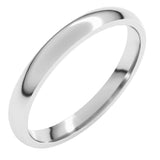 Platinum 2.5 mm Lightweight Comfort-Fit Half Round Band Size 6.5