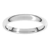 Platinum 2.5 mm Lightweight Comfort-Fit Half Round Band Size 6.5