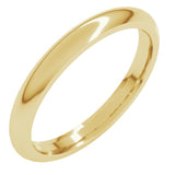 14K Yellow Gold 2.5 mm Comfort-Fit Half Round Band Size 4.5