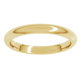 14K Yellow Gold 2.5 mm Comfort-Fit Half Round Band Size 10.5