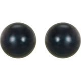 14K White Gold  8 mm Cultured Black Akoya Pearl Earrings